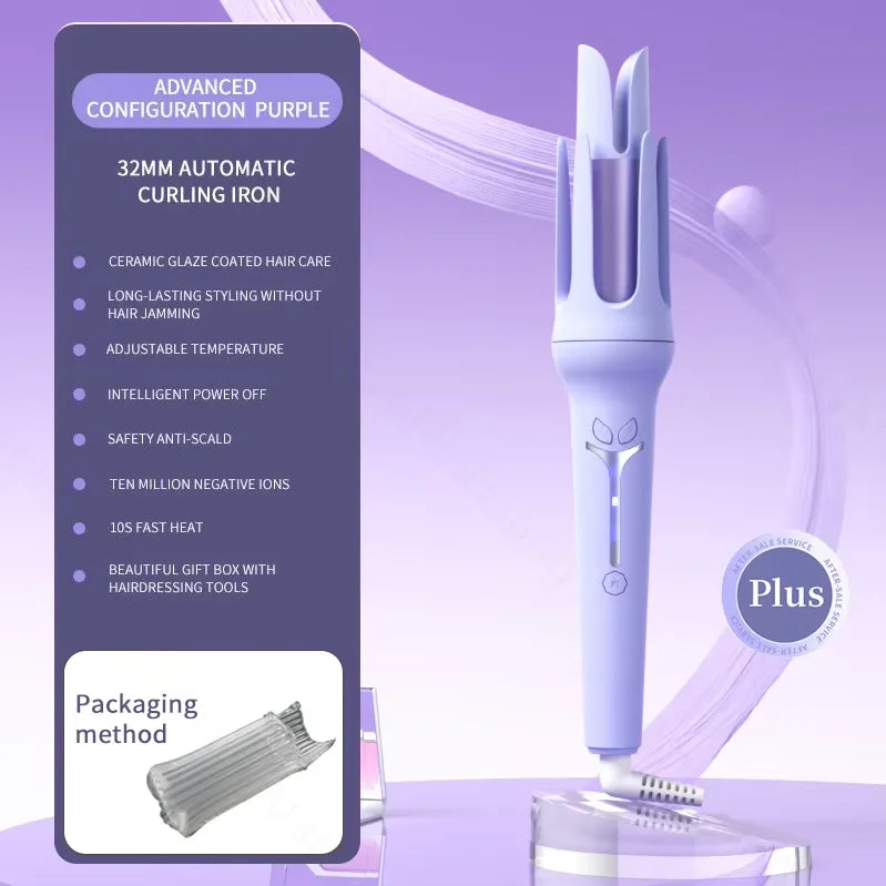 Automatic Curling Iron 32 mm Big Roll Anion Ceramic Hair Curler 4-Speed Adjustable Fast Heating Fashion Styling Tools