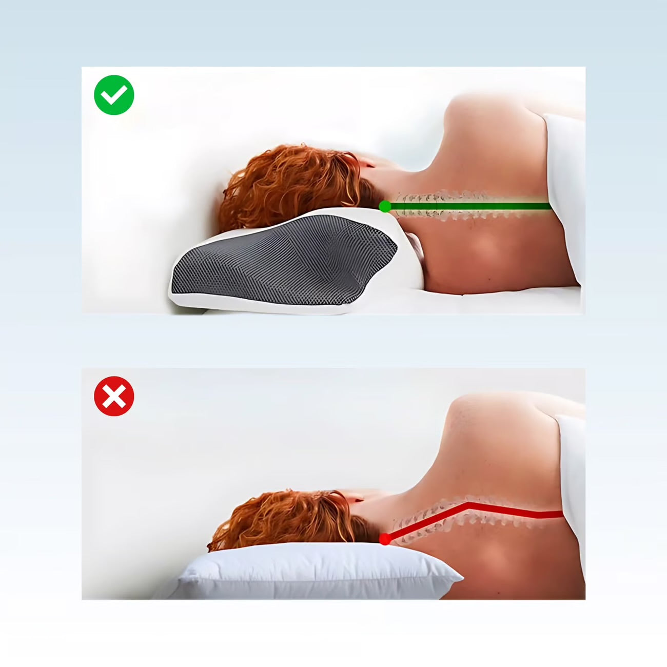 Memory Foam Pillow, Ergonomic Contour Orthopedic Pillow for Neck Pain.