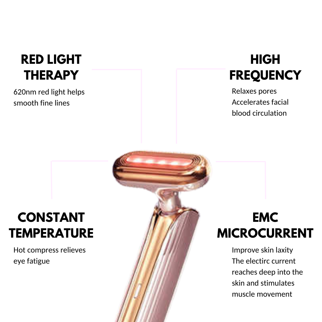 4-in-1 Skincare Wand Advanced Skincare Wand with Red Light Therapy and Microcurrent