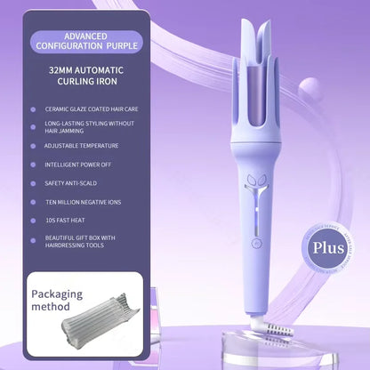 Automatic Curling Iron 32 mm Big Roll Anion  Ceramic Hair Curler 4-Speed Adjustable  Fast Heating Fashion Styling Tools