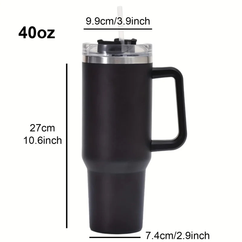 1200ML Bingba Cup Stainless Steel Insulated Water Bottle, With Handle Straw