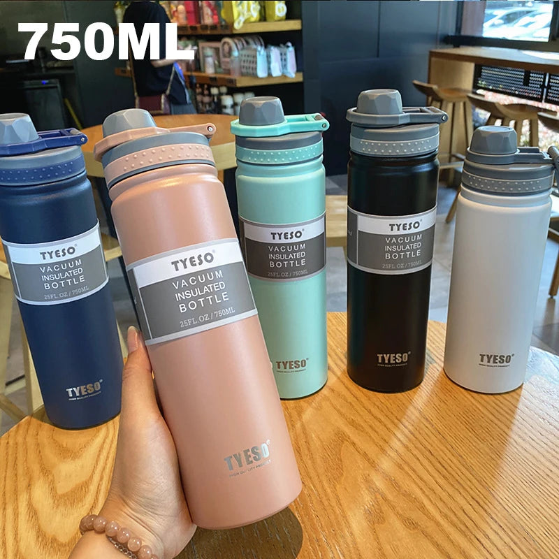 750ML Tyeso Bottle Stainless Steel Vacuum Flask Insulated Water Bottle